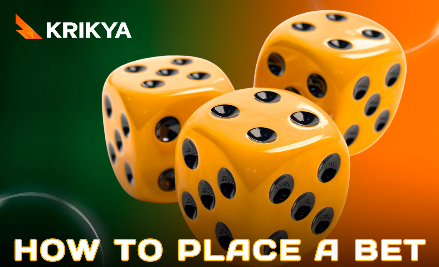 The steps to place a bet on an event at Krikya