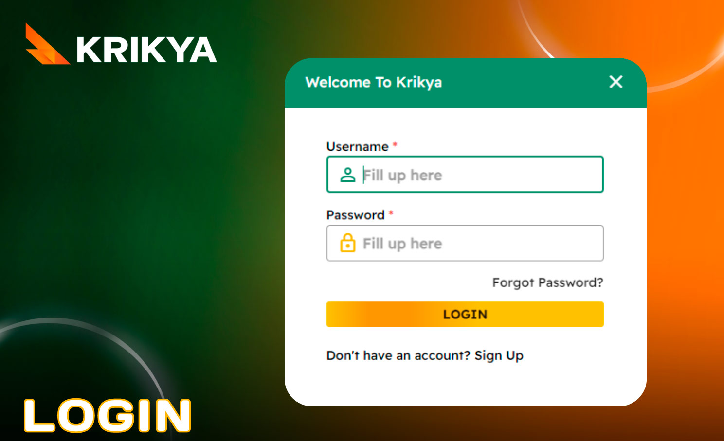 logging into your Krikya account