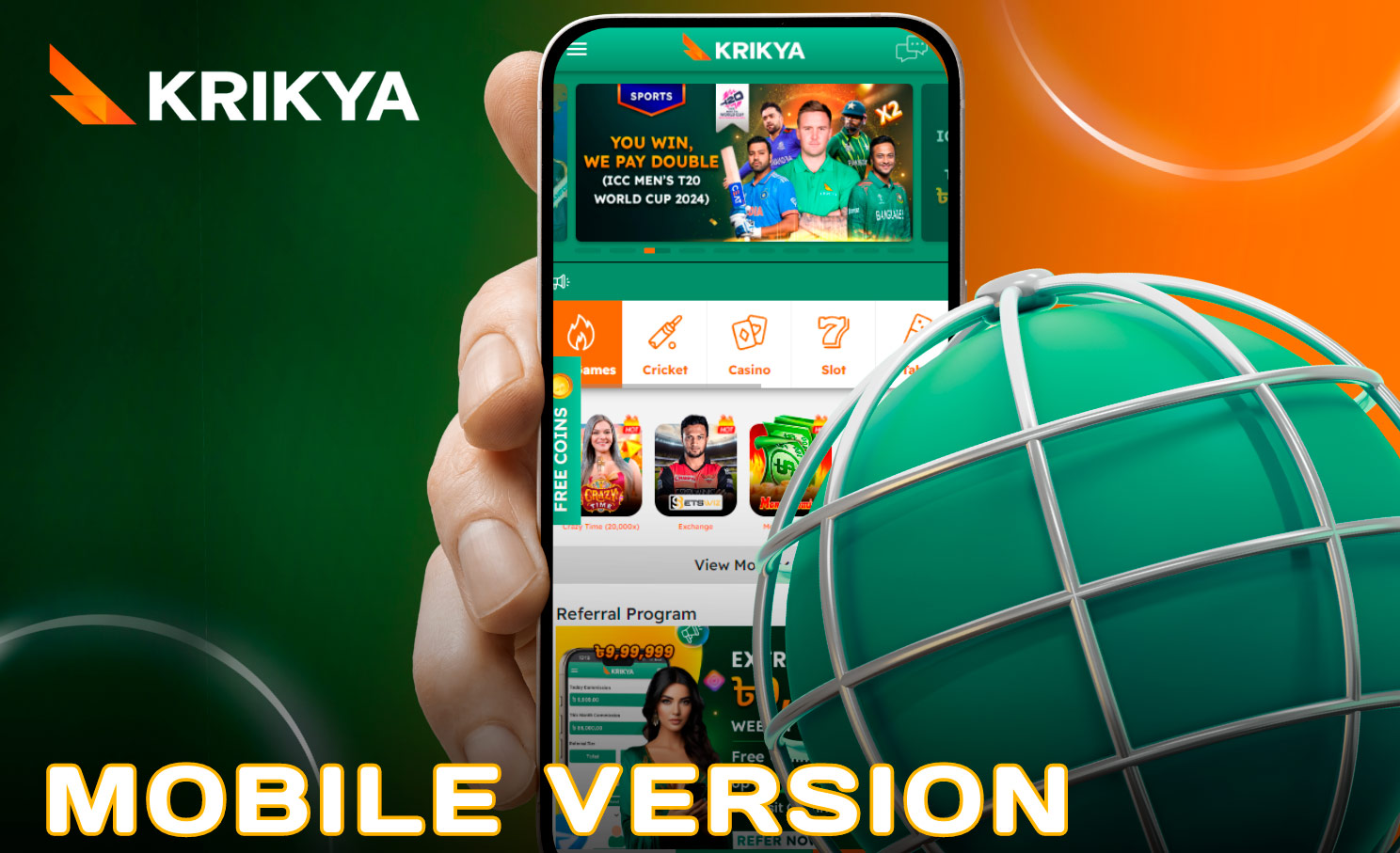 You can also place bets on the Krikya mobile version